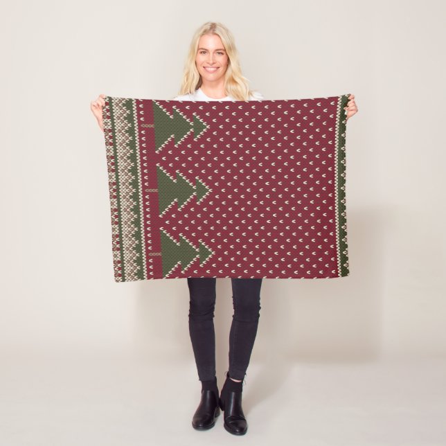 Gezwirntes Muster mit Weihnachtsbäumen Fleecedecke (Beispiel)