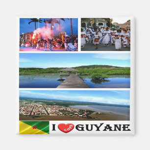 GF - Französisch-Guyana - I Liebe - Collage Magnet