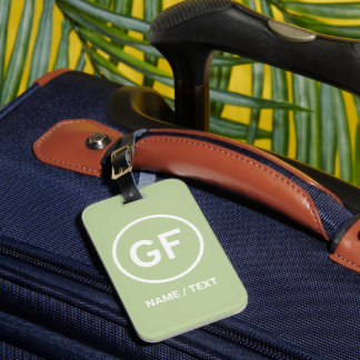 GF für glutenfreies Lebensmittellogo personalisier Gepäckanhänger