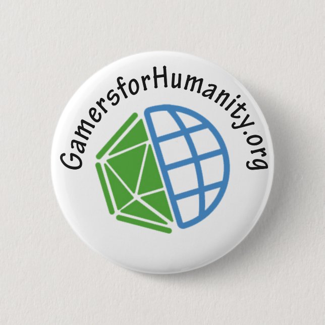 GfH Knopf, weiße Runde, mit Website Button (Vorderseite)