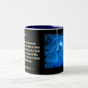 Gflüglernde WADJET EYE OF HORUS & Words-Geschenkid Zweifarbige Tasse