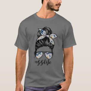 GG Life Messy Hair Bun Floral Frauen Muttertag T-Shirt