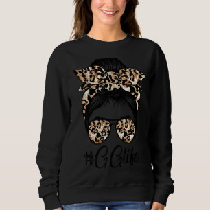 Gg Life Messy Hair Bun Leopard Frauen Muttertag Sweatshirt