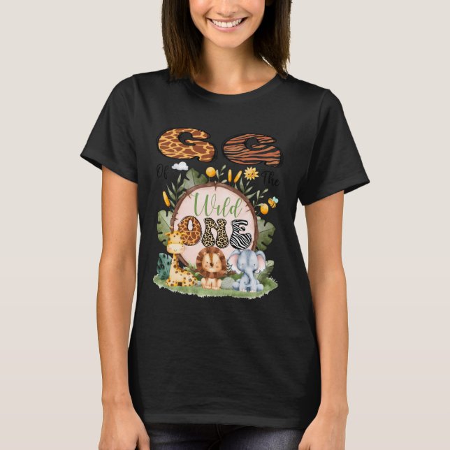 GG Of The Wild One First Bday Safari Jungle Animal T-Shirt (Vorderseite)