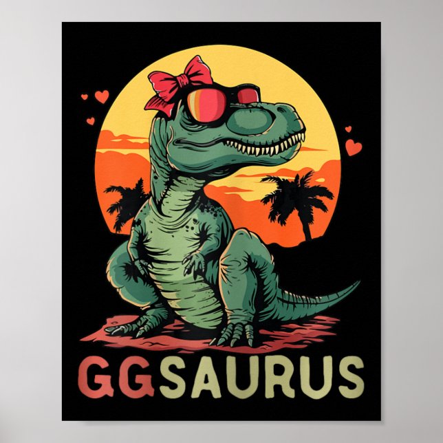 Ggsaurus Dino Dinosaur Gg-saurus T-rex Funny Trex Poster (Vorne)