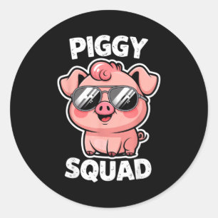 Ggy Squad G trägt Sonnenbrillen als Tier lustiger Runder Aufkleber