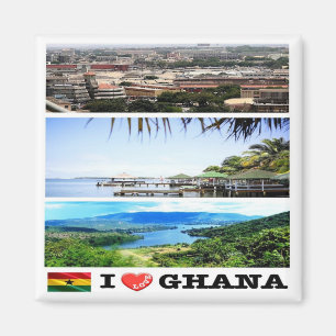 GH007 GHANA I Liebe, Mosaik, Afrika, Kühlschrank Magnet