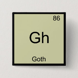Gh - Goth Funny Chemistry Element Symbol T - Shirt Button