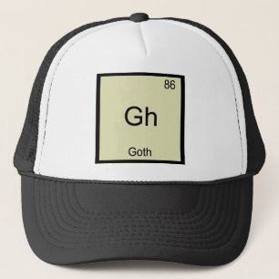 Gh - Goth Lustiges Chemie-Element-Symbol T-Shirt Truckerkappe