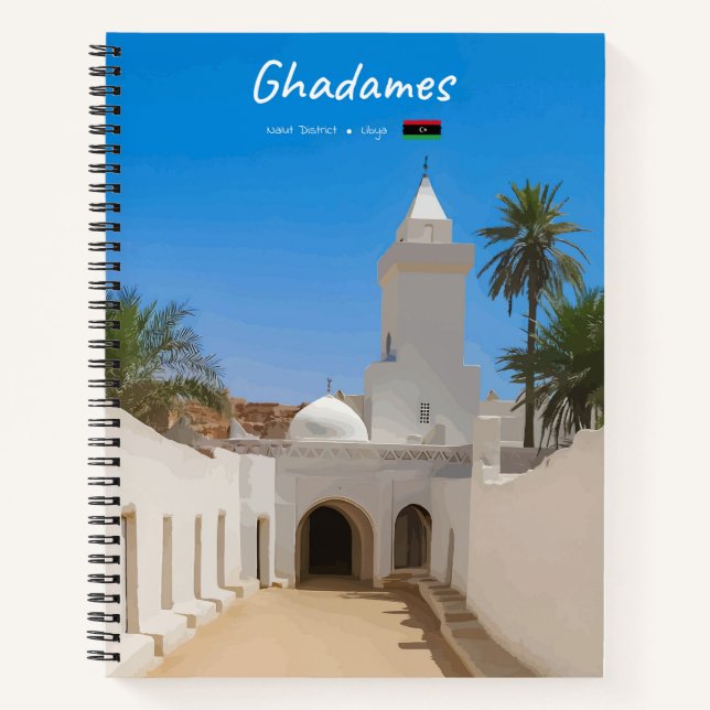 Ghadames, Libyen - Spirale der Weißen Moschee Notizbuch (Vorderseite)