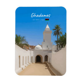 Ghadames, Libyen - Weiße Moschee abgerundet Magnet