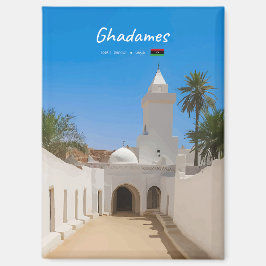 Ghadames, Libyen - Weiße Moschee Flach Magnet