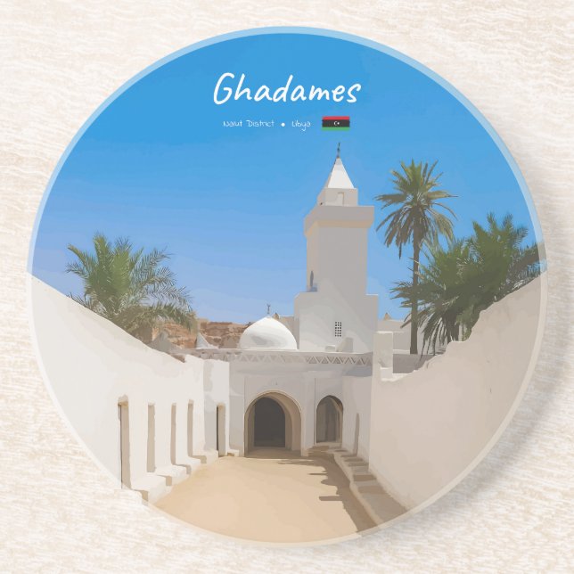 Ghadames, Libyen - Weiße Moschee Getränkeuntersetzer (Vorne)