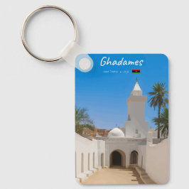 Ghadames, Libyen - Weiße Moschee Klassiker Schlüsselanhänger