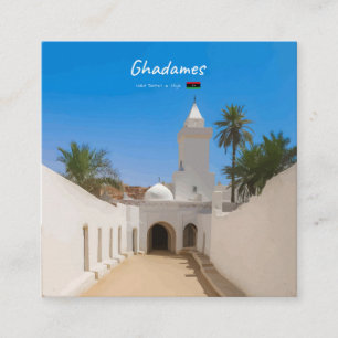 Ghadames, Libyen - Weiße Moschee Quadratische Visitenkarte