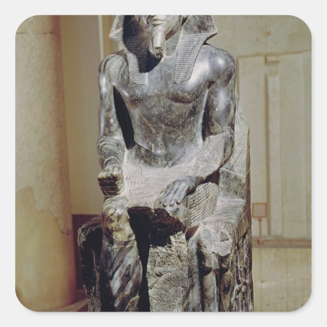 Ghafre-Statue Quadratischer Aufkleber (Vorderseite)