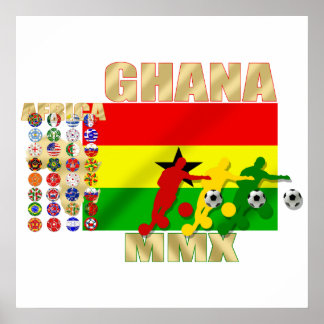 Ghana 32 Country Qualifying Teams Flaggengeschenke Poster