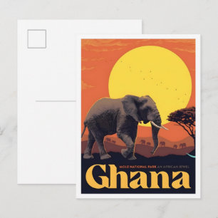 Ghana Afrika Vintage-Reise Postkarte