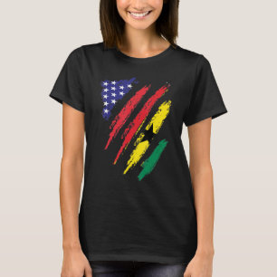 Ghana American Grown Flag USA Patriot Heritage Mon T-Shirt
