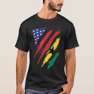 Ghana Amerikanische Flagge USA Patriot Heritage Mo T-Shirt