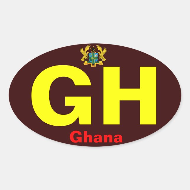 GHANA* - Autoaufkleber europäischer Stil Ovaler Aufkleber (Vorderseite)