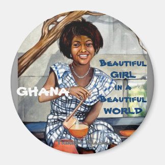 Ghana Beautiful Girl in einem schönen World Magnet