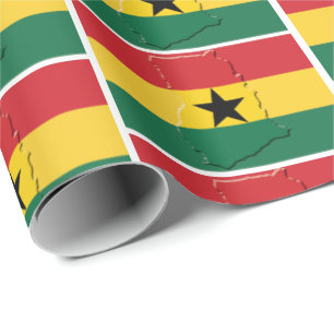 GHANA   Black Star   GHANAIAN Flag Geschenkpapier