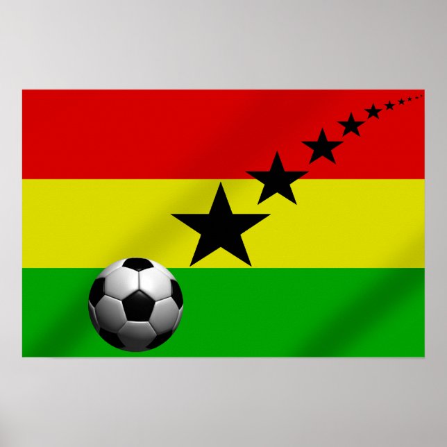 Ghana Black Stars Fußball-Fahne Poster (Vorne)