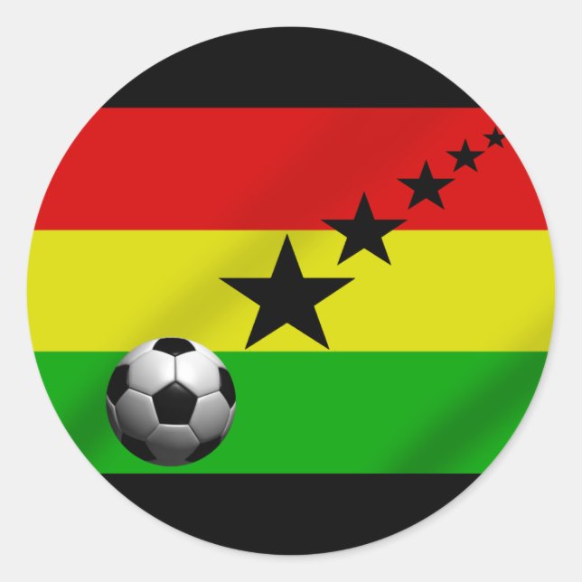 Ghana Black Stars Fußball-Fahne Runder Aufkleber (Vorderseite)