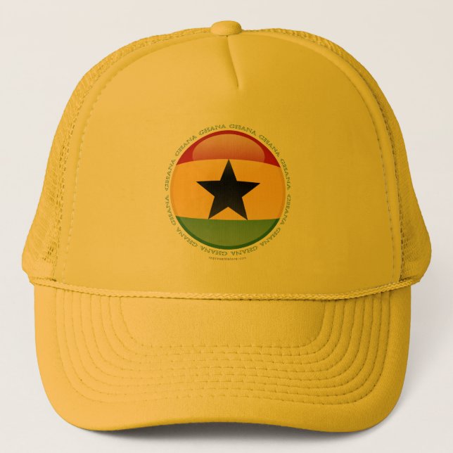Ghana-Blasen-Flagge Truckerkappe (Vorderseite)