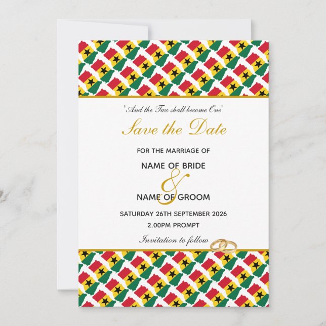 GHANA Christlich Celebration Wedding Save The Date (Vorderseite)