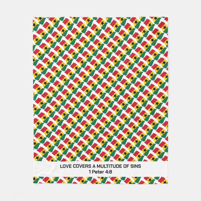 GHANA Christlich Scripture LIEBE Fleecedecke (Vorderseite)