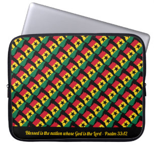 GHANA Custom Scripting Selbesed Nation Black Lapto Laptopschutzhülle