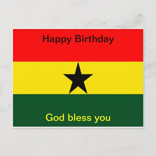 Ghana-Fahne Geburtstag Postkarte (Vorderseite)