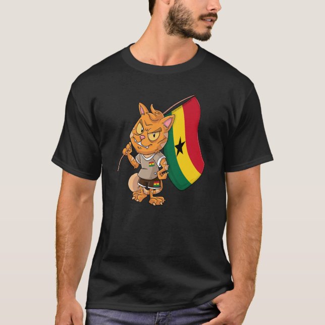 Ghana Fan Cat T-Shirt (Vorderseite)