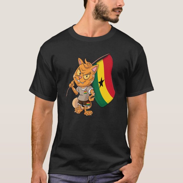 Ghana-Fan-Katze T-Shirt (Vorderseite)