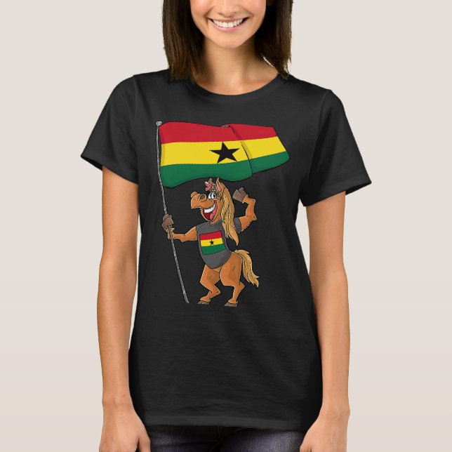 Ghana Fan Pferd T-Shirt (Vorderseite)