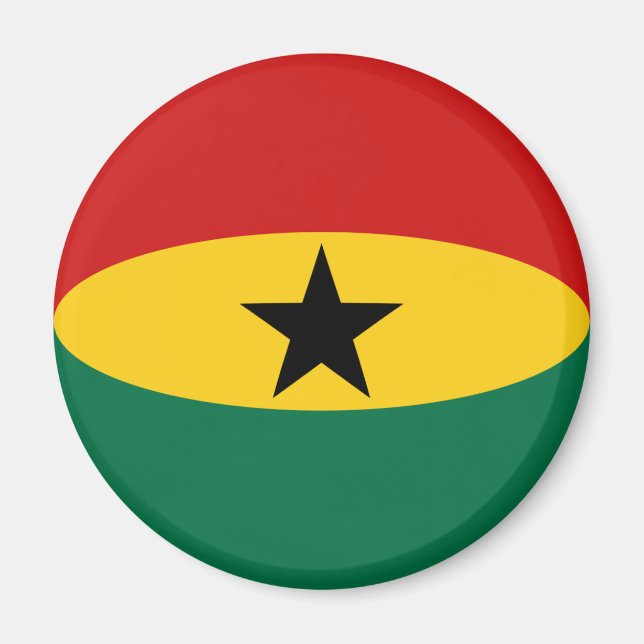 Ghana Fisheye Flag Magnet (Vorne)