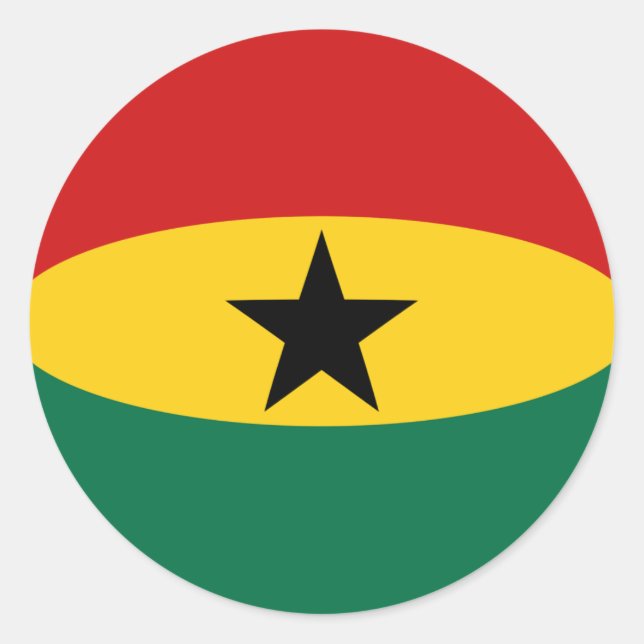 Ghana Fisheye Flaggenaufkleber Runder Aufkleber (Vorderseite)
