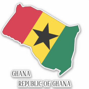 Ghana Flag Charming Patriotic Map Aufkleber