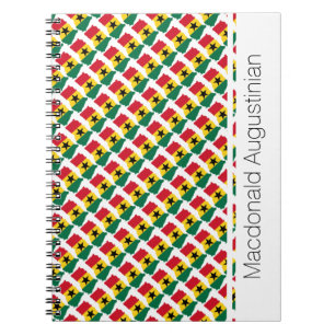 GHANA Flag Custom Add Your Name Notebook Journal Notizblock