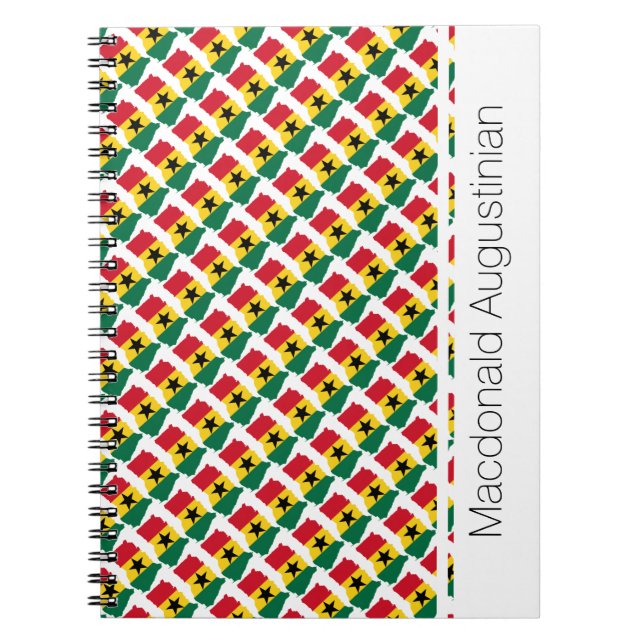 GHANA Flag Custom Add Your Name Notebook Journal Notizblock (Vorderseite)