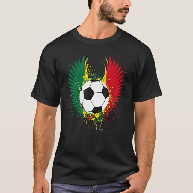 Ghana Flag Fußball Fußball Wings Ghanaischer Fußba T-Shirt (Vorderseite)