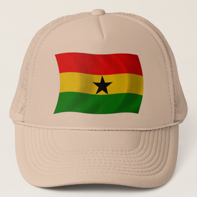 Ghana Flag Hat Truckerkappe (Vorderseite)