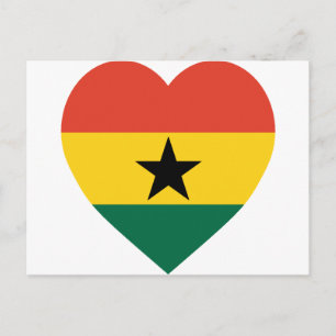 Ghana Flag Heart Postkarte