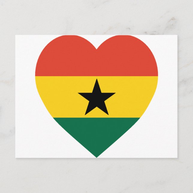 Ghana Flag Heart Postkarte (Vorderseite)