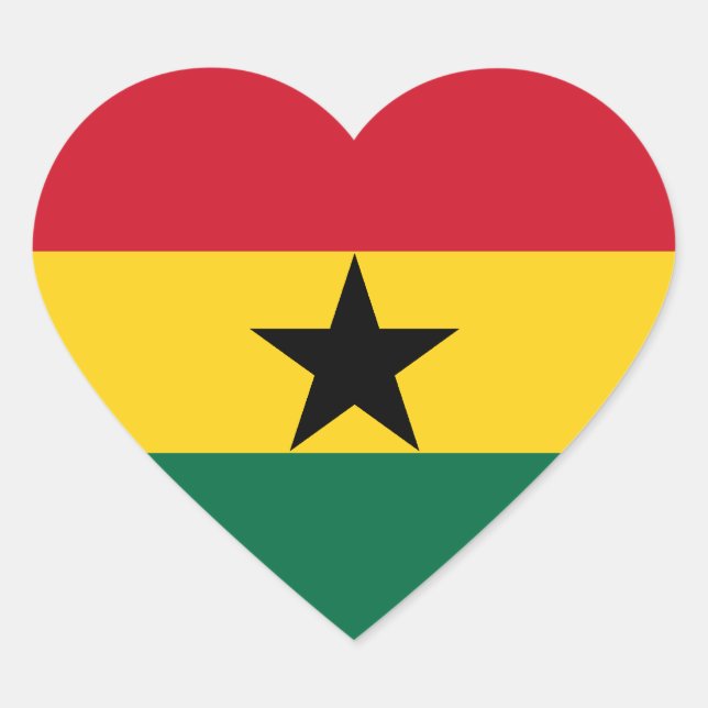 Ghana Flag Heftsticker Herz-Aufkleber (Vorderseite)