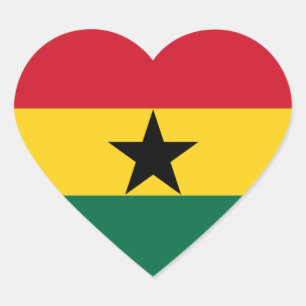 Ghana Flag Heftsticker Herz-Aufkleber