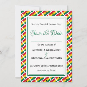 GHANA FLAG Individualisierte Schrift Stilvoll Ghan Save The Date