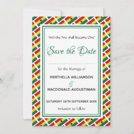 GHANA FLAG Individualisierte Schrift Stilvoll Ghan Save The Date